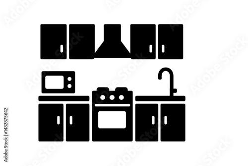 Modern kitchen design featuring appliances and cabinetry in a minimalist style with a contemporary flair