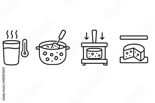 Steps to prepare cheese using hot water and press method in a kitchen setting