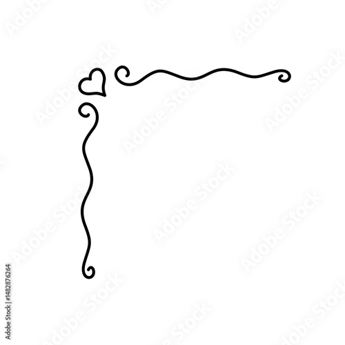 Doodle heart corner border
