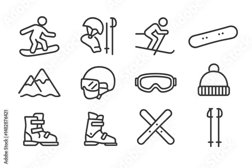 Fun activities for winter sports enthusiasts at a snowy mountain resort during the day