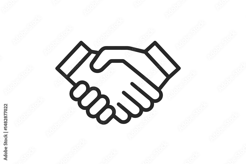 Handshake symbolizes agreement and partnership during a business meeting in a professional setting Handshake symbolizes agreement and partnership during a business meeting in a professional setting