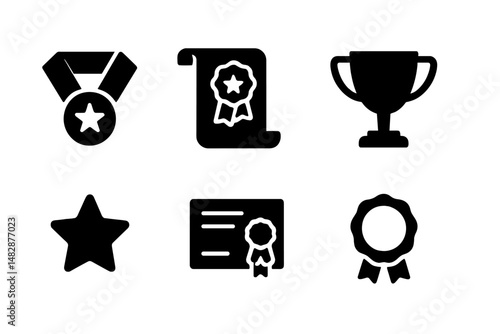 Awards and trophies representing achievement and recognition in various fields of accomplishment