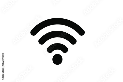 Symbol representing wireless internet connectivity displayed in a simple black design on a white background for modern communication needs