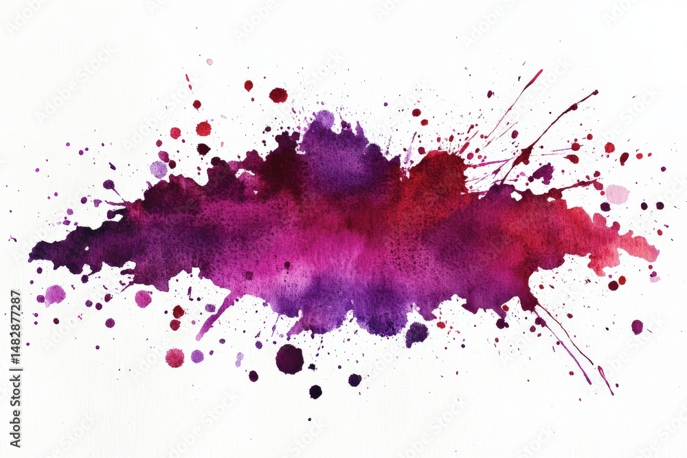 Vibrant abstract watercolor with red and purple splatters. Vibrant abstract watercolor with red and purple splatters.