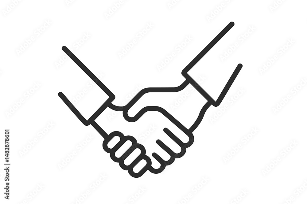 Obraz premium Hands meet in a firm handshake symbolizing partnership and agreement in a business environment