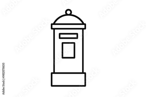 Wallpaper Mural Classic postal box standing alone in an urban area, showcasing its timeless design and structure Torontodigital.ca