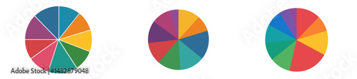 Colorful pie charts illustrating data distribution in a clear and engaging manner