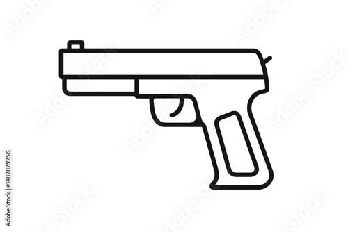 Stylized outline of a handgun showcasing modern design in minimalistic form