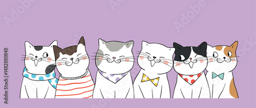 Fun and engaging kitty artwork ideal for trendy tees and children's collections