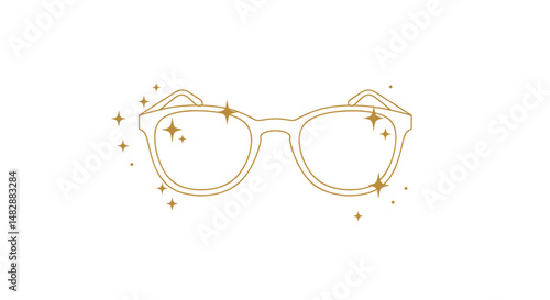 Glasses with sparkles on a white background