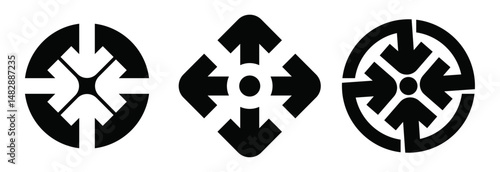 Inward and outward motion – conceptual arrow symbol illustration. Inward and outward motion – conceptual arrow symbol illustration.