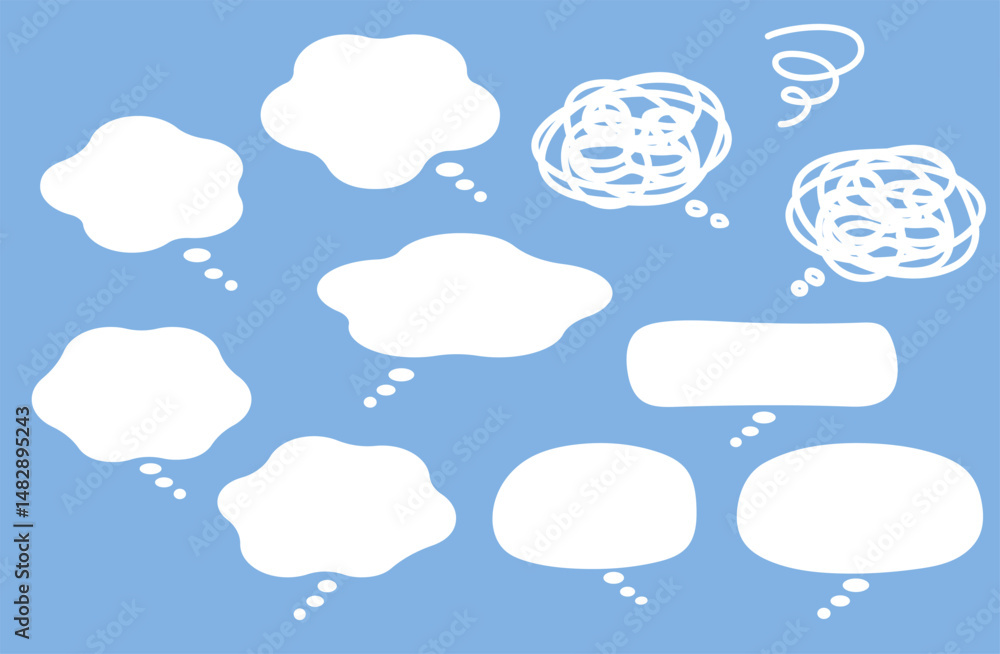 Fototapeta premium Thinking Cloud Speech Bubble – Flat Vector Style