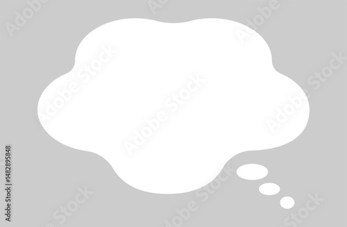 Thinking Cloud Speech Bubble – Flat Vector Style