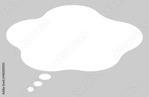 Thinking Cloud Speech Bubble – Flat Vector Style