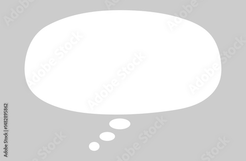Thinking Cloud Speech Bubble – Flat Vector Style