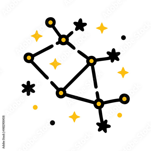 Star constellation lines and dots in minimal style