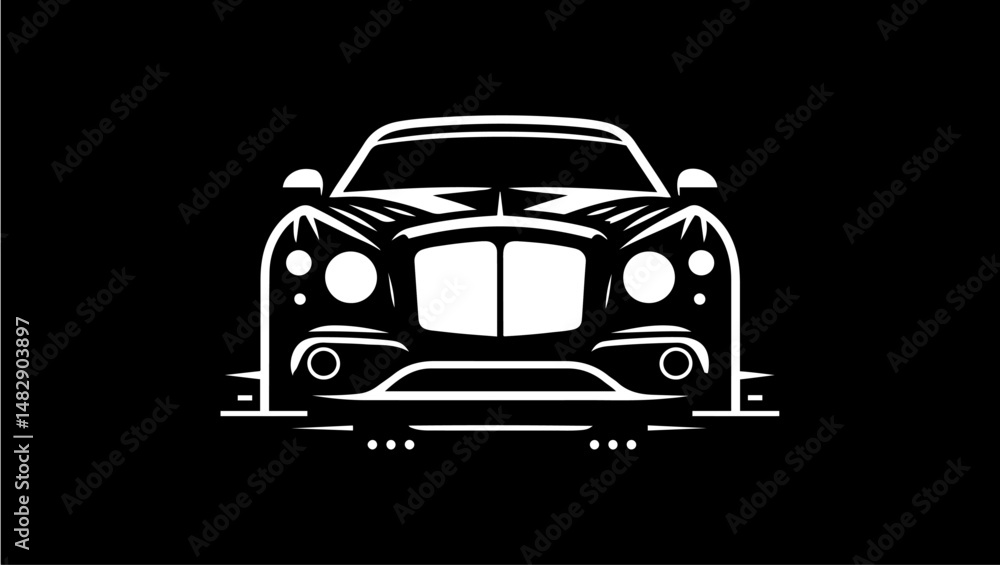 Obraz premium luxury car icon in black color with vector 