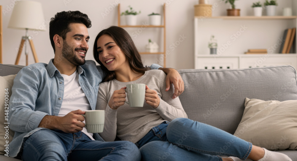 Cozy coffee moments couple enjoying relaxing time at home lifestyle photography warm indoor environment intimate viewpoint Cozy coffee moments couple enjoying relaxing time at home lifestyle photography warm indoor environment intimate viewpoint