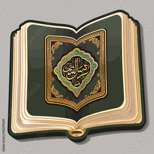 Holy Quran. Islamic book isolated. vector illustration