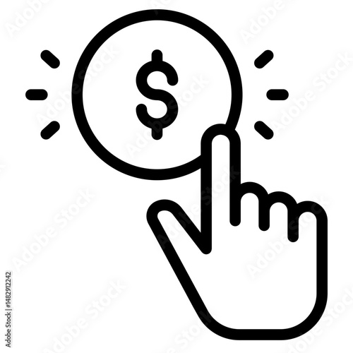 Pay click icon vector illustration