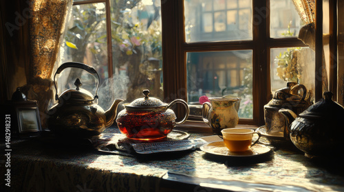 Turkish tea featured in a breakfast scene in Uskudar, Istanbul