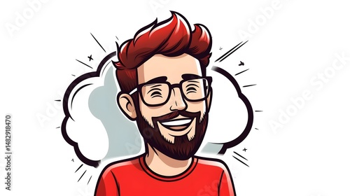 Professional Line Social Man with Chat Bubble Icon Stock Vector Illustration