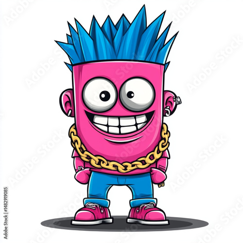 Weird and Cool Comic Style Mascot – Funky Character with Jewelry, Sunglasses, and Street Fashion Look