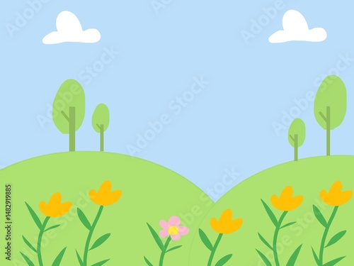 Spring background Illustration Design 