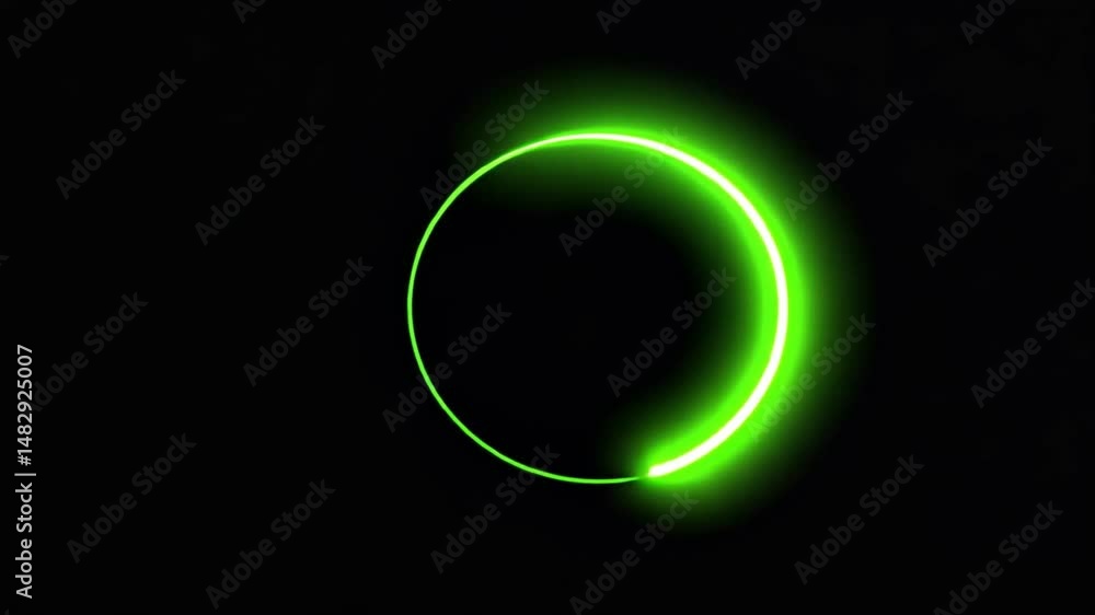 Abstract Green Neon Light Circular Motion Graphic Design Abstract Green Neon Light Circular Motion Graphic Design