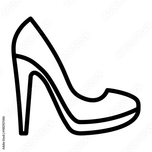 High Heels Vector Line Icon Design