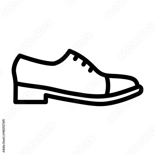 Oxford Shoe Vector Line Icon Design