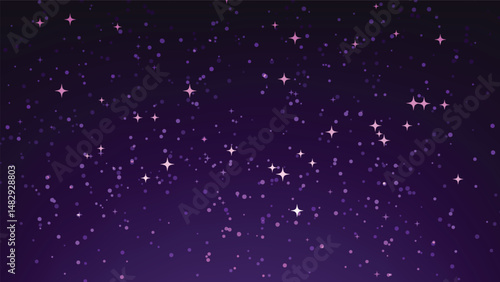starry night sky background. landscape cartoon scene