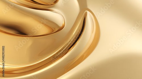 A gold colored surface with a curved line