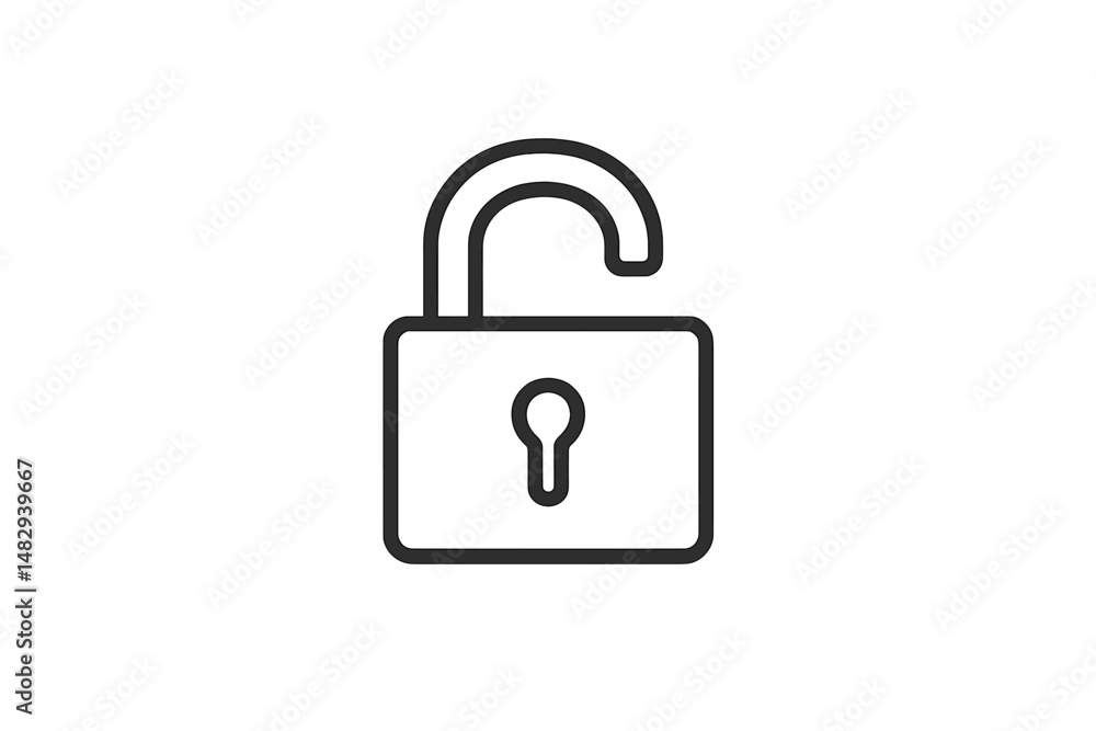 Unlock symbol represents security and access in digital systems, signifying open availability for users and information Unlock symbol represents security and access in digital systems, signifying open availability for users and information