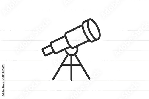 Illustration of a telescope on a tripod in a minimalist style showcasing the beauty of astronomy exploration