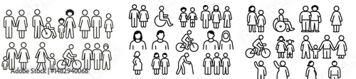 Diverse representations of people in various activities and settings highlighting community engagement and inclusivity in everyday life