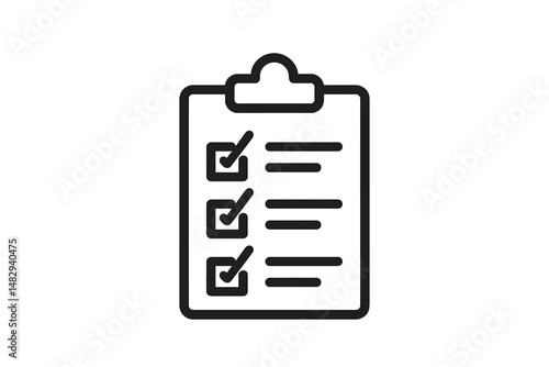 Checklist on clipboard for task management and organization in a workspace setting