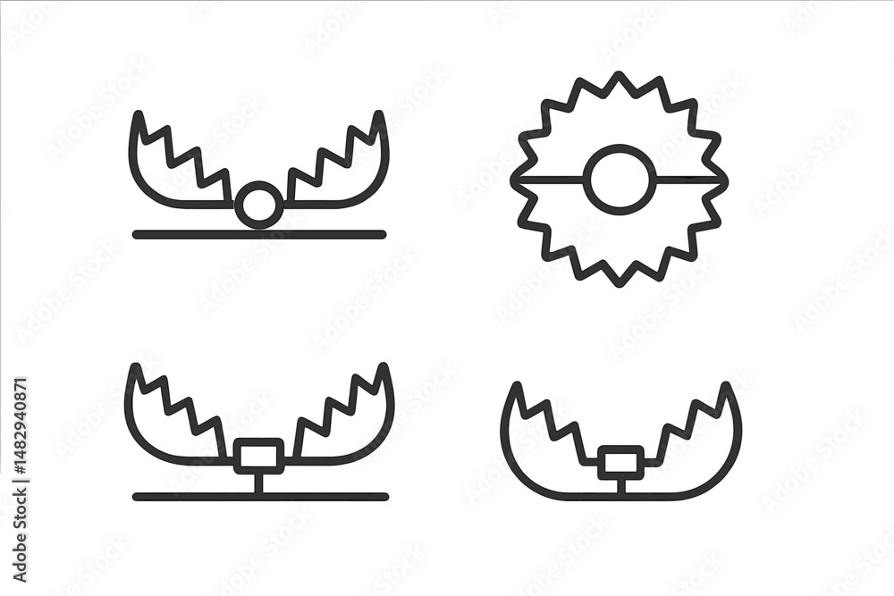 Obraz premium Illustration of various types of traps used in wildlife management and trapping activities in outdoor settings