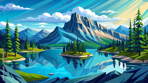 Spirit Island, Maligne Lake, Jasper National Park, Alberta, Canada very beautiful
