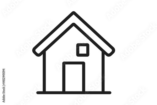 Simple house icon represents home and shelter concept in minimalistic design