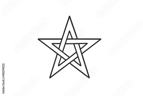 Pentagram symbol representing various spiritual beliefs and practices in a minimalist design for occult themes