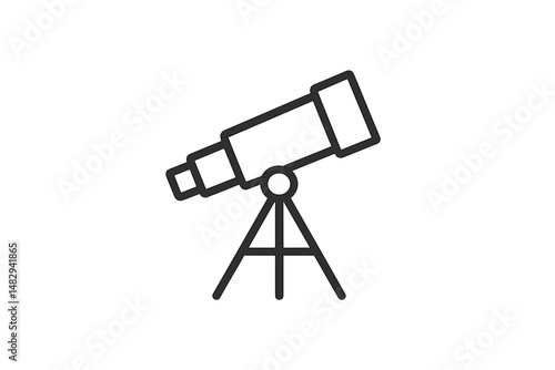 Exploring the night sky with a telescope in a serene outdoor setting during the evening hours