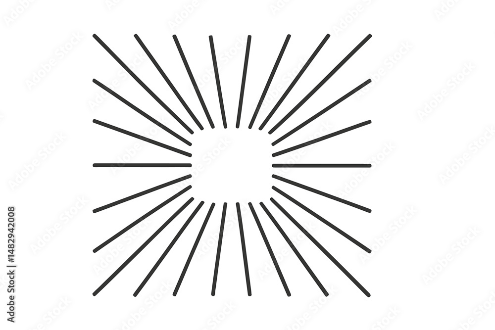 Obraz premium Geometric pattern of lines radiating from a central square in a minimalist design showcasing symmetry and simplicity