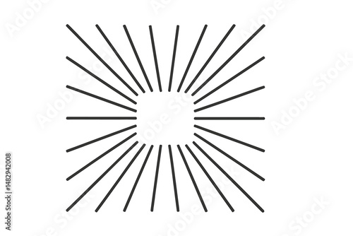 Geometric pattern of lines radiating from a central square in a minimalist design showcasing symmetry and simplicity