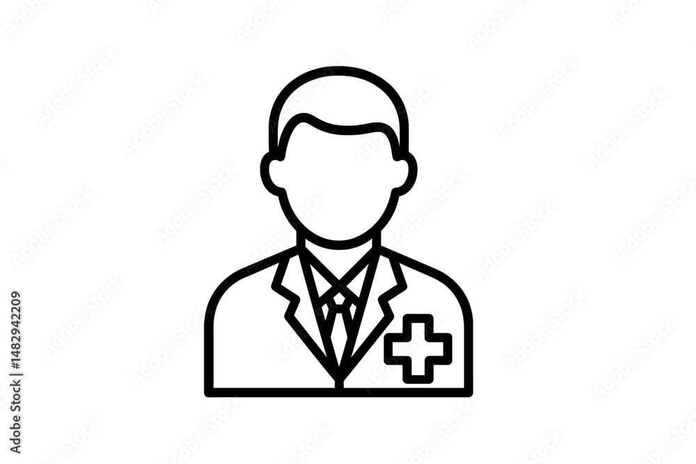 Healthcare professional icon in minimalist design for medical apps and websites Healthcare professional icon in minimalist design for medical apps and websites