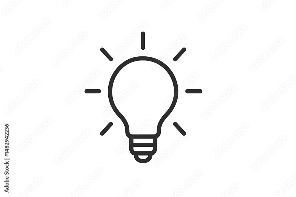 Creative light bulb illustration symbolizing ideas and innovation in a minimalist design Creative light bulb illustration symbolizing ideas and innovation in a minimalist design