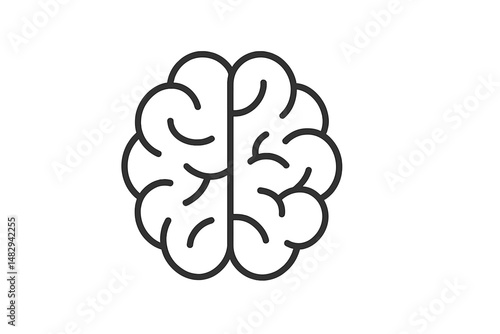 Graphic illustration depicting a simplified human brain design emphasizing the cerebral structure and neural connections