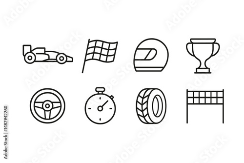 Racing symbols representing speed, competition, and achievement in motorsport events and activities