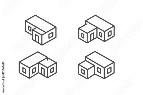 Unique modular house designs showcasing different architectural styles and configurations