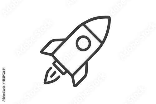 Rocket launching into the sky from a launch pad, symbolizing exploration and innovation in aerospace technology